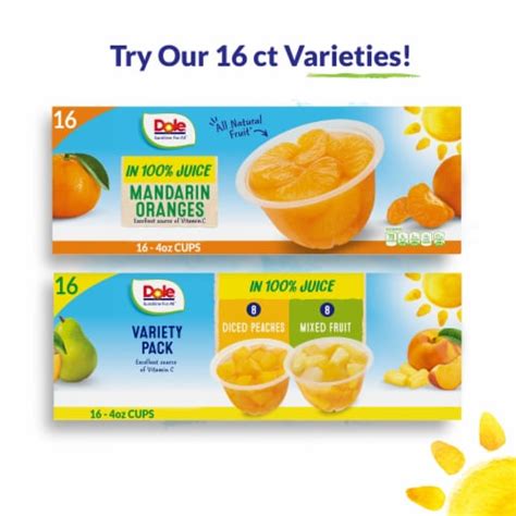 Dole Fruit Bowls Yellow Cling Diced Peaches And Mixed Fruit In 100