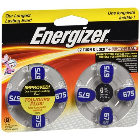 Energizer 675 Zinc Air Hearing Aid Batteries 8 Ea Medcare