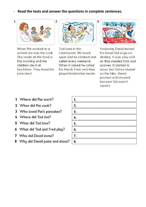 Reading Comprehension Past Tense Worksheet Past Tense Worksheet