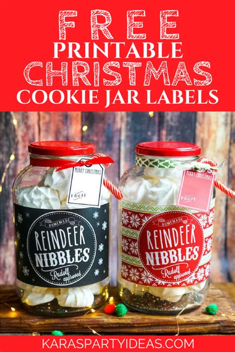 Karas Party Ideas Free Printable Christmas Cookie Jar Labels Karas