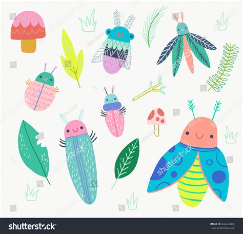Cute Bug Beetle Insect Clip Art Stock Vector Royalty Free 666269866