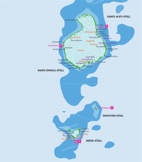 Maldives Map With Resorts Airports And Local Islands 2018