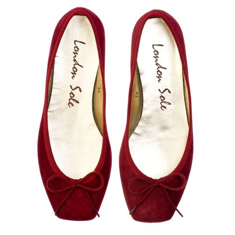 Cl04 Red Suede Balletflats London Sole Suede Ballet Flats