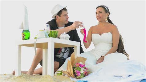 Newlyweds On A Picnic On The Beach Free Stock Video