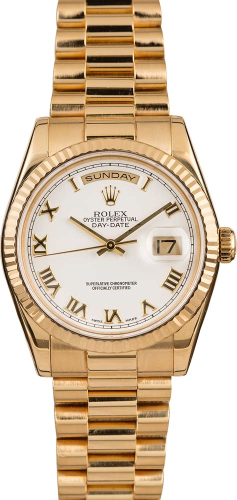 Réplica De Relógio Rolex Presidente Rolex 118238 White Roman Dial