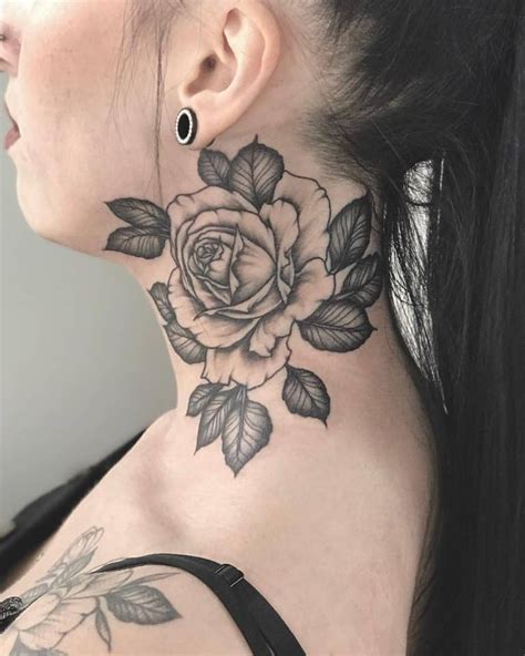 Top 71 Best Rose Neck Tattoo Ideas 2021 Inspiration Guide