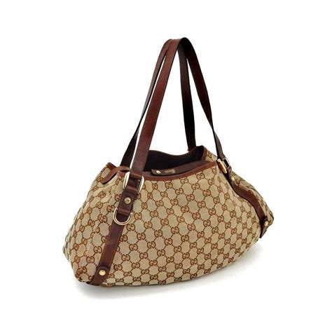 Gucci Shoulder Vintage Brown Gg Monogram Canvas Leather Hobo Bag Tradesy