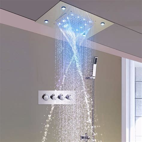 Many rain shower heads can take the place of your existing shower head—all you have to do is swap them out. Shower set Douche waterfall rainfall large ceiling rain ...