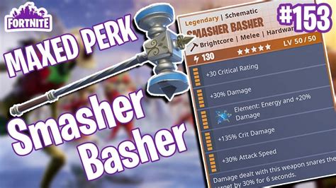 Maxed Perk Smasher Bashernew Medieval Hammer Fortnite 153 Youtube