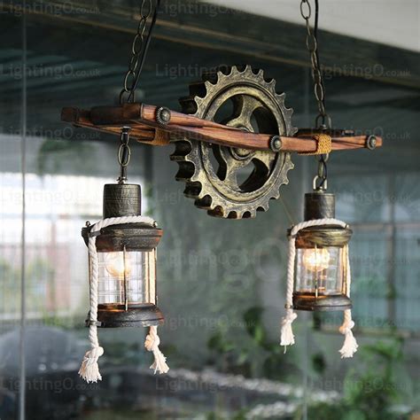Dailyart rotatable ceiling light, rustic ceiling light with adjustable framework, retro vintage industrial flush mount ceiling light for living room, bedroom, kitchen, hallway, dining room, porch. 2 Light Country/Rustic, Vintage/Retro Pendant Lights with ...