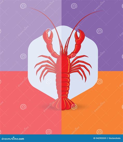 Red Crayfish Vector Illustration Isolated On White CartoonDealer Com