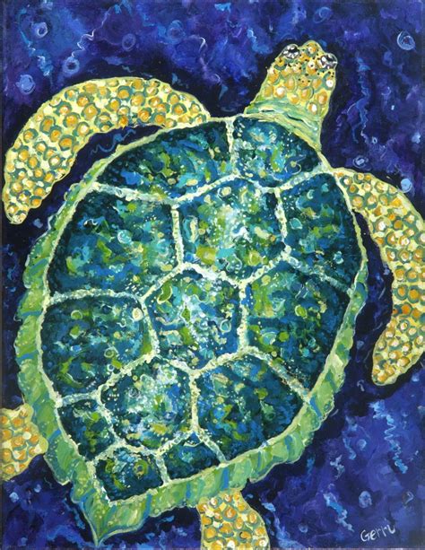 Green Sea Turtle Giclee Turtle Art Sea Turtle Art Turtle Painting