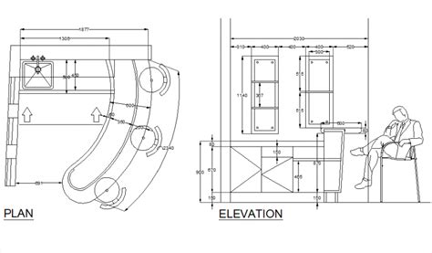 Reception Table Plan And Elevation Dwg File Cadbull