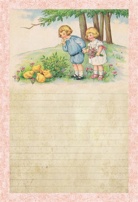 Print your own lined paper using a pdf or word template. Lilac & Lavender: Children & Spring Chicks
