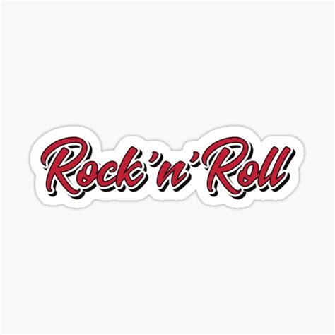 Sticker Rock N Roll Red White And Black Sticker For Sale By