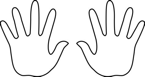 Hand Outline Left And Right Clipart Best