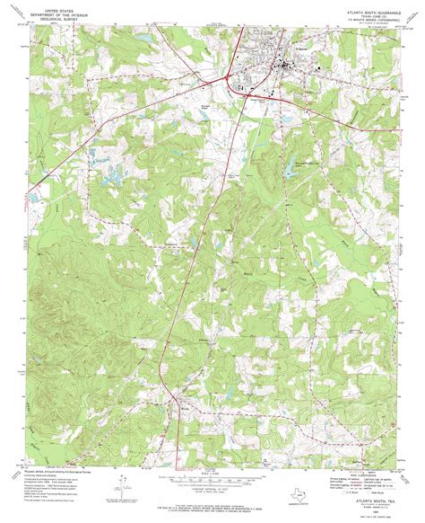 Atlanta South Topographic Map 124000 Scale Texas
