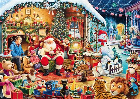 15354 Ravensburger Lets Visit Santa Christmas Jigsaw Puzzle 1000