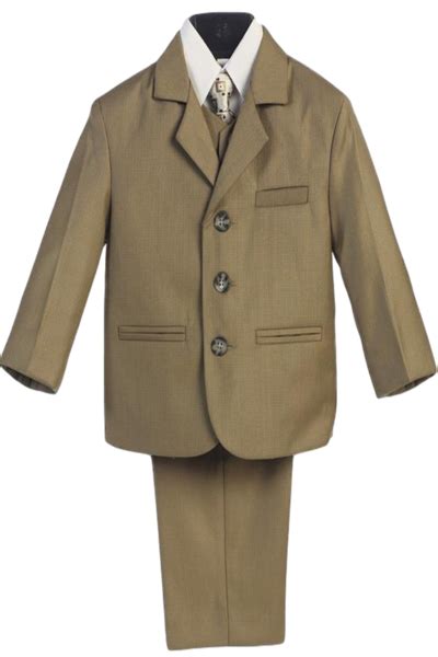 Olive Green Single Breasted Dress Suit 5 Piece Boys 6 Months Size 14