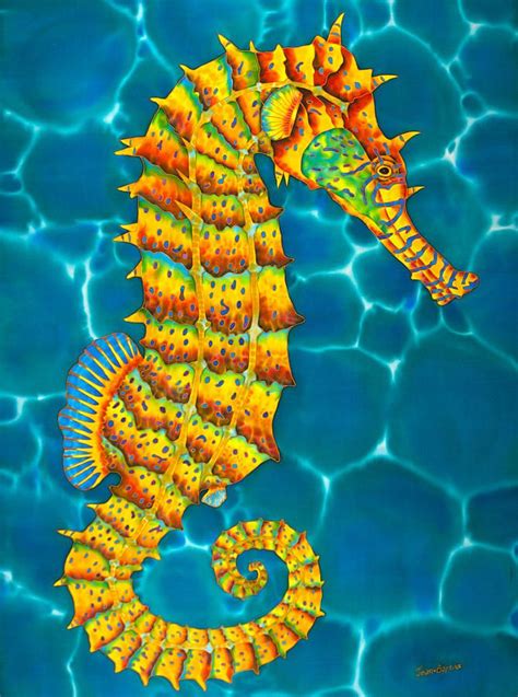 Seahorse By Daniel Jean Baptiste In 2020 Silk Art Seahorse Art Art