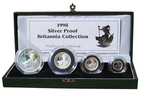Uk 1998 4 Coin Silver Proof Britannia Collection Fdc