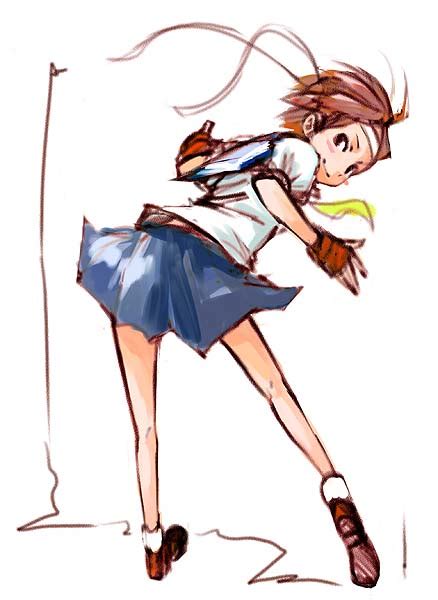 Ichigoo Kasugano Sakura Capcom Street Fighter 1girl Blue Sailor