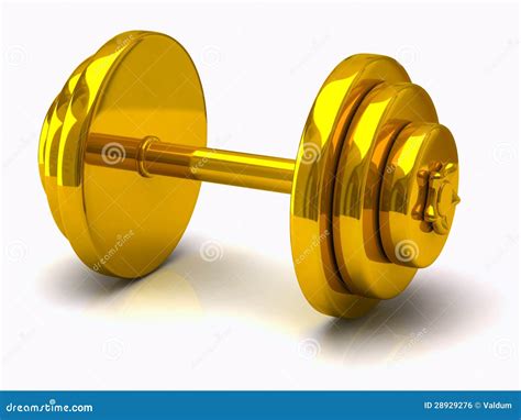 Gold Dumbbell Royalty Free Stock Image Image 28929276