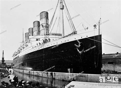 The Rms Lusitania British Ocean Liner In Port Stock Photo Picture