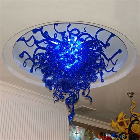 Modern Beautiful Blue Glass Ceiling Light For Living Room Art Decaration Ceiling Lights