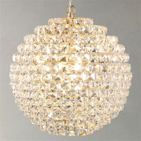 John Lewis And Partners Exquisite Crystal Globe Ceiling Light Brushed