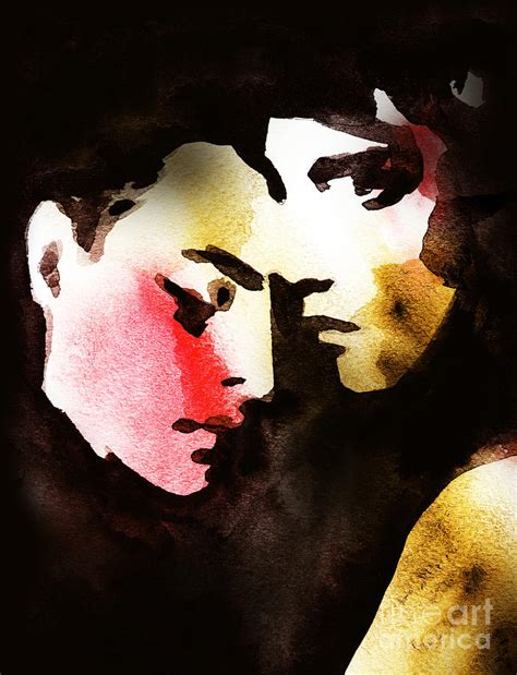 Woman And Man Abstract Watercolor Digital Art By Anna