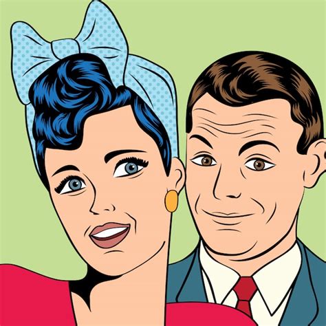 Premium Vector Man And Woman Love Couple In Pop Art Comic Style