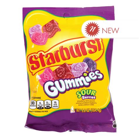 Starburst Sour Berries Gummies 58 Oz Peg Bag