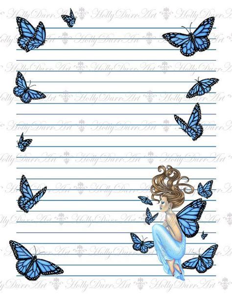 Fairy Printable Lined Paper Vintage Paper Printable Writing Paper