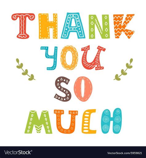 Thank You So Much Cute Greeting Card Royalty Free Vector Affiliate