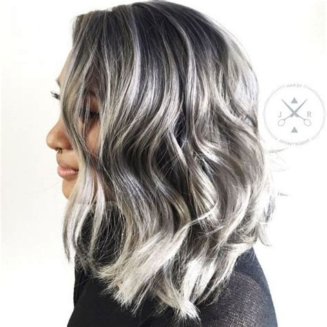60 shades of grey silver and white highlights for eternal youth metallic hair brown hair