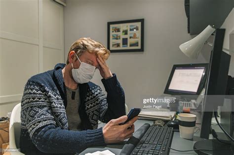 Man Self Isolating And Working From Home High Res Stock Photo Getty