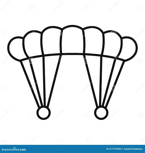 Skydiving Parachute Icon Outline Style Stock Vector Illustration Of