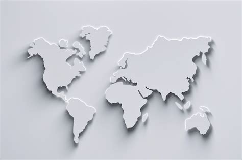 Premium Photo White World Map