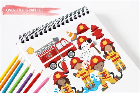 Little Firefighters Graphics And Illustrations