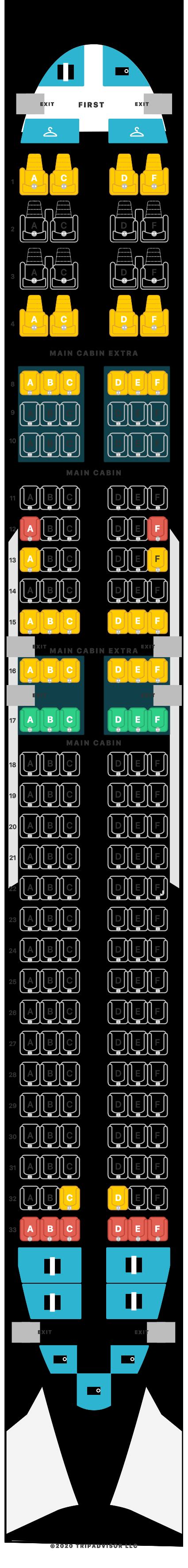 American Airlines Flight Seat Map