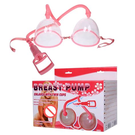 Dual Cups Breast Enlargment Breast Pumps Two Flanged Cups For Superior Suction To Enlarge