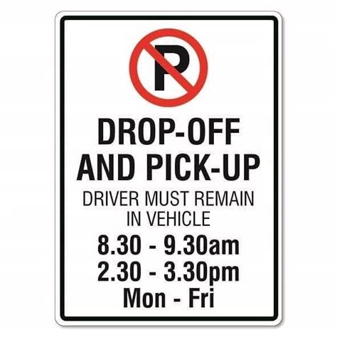 No Parking Drop Off And Pickup Zone Sign The Signmaker