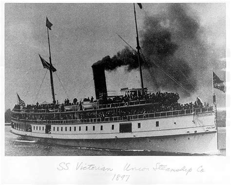 Steamship Victorian 1897 Steamship River Boat Paddle Boat