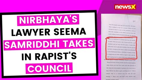 Nirbhayas Lawyer Seema Samriddhi Takes On Rapists Counsel Newsx Youtube