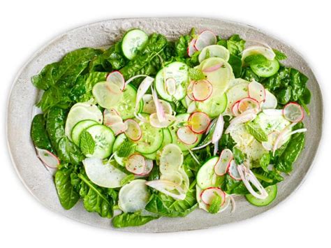 Chicken paillard $19 shaved vegetable salad, tapenade. Cucumber, Kohlrabi and Spinach Salad Recipe | Marcela ...