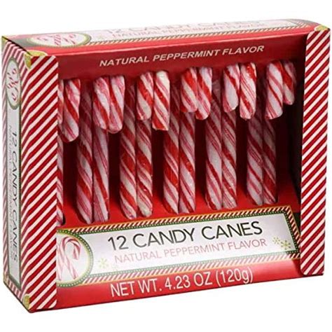 Greenbrier 1 Box Candy Canes Natural Peppermint Flavor Red And White
