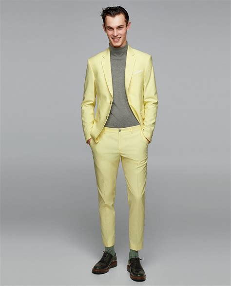Mens Suits New Collection Online Zara United States Mens Yellow