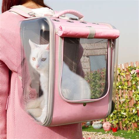 Pet Cat Carrier Backpack Breathable Cat Travel Outdoor Shoulder Bag For
