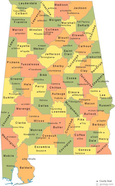 Alabama County Map2 